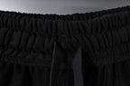 Balenciaga black shorts with elastic waistband and gathered fabric