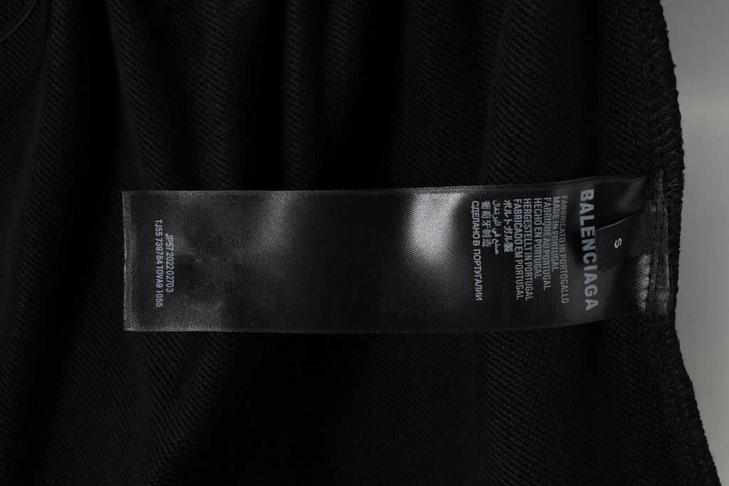 Balenciaga black shorts interior care label near waistband