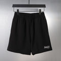 Balenciaga elastic-waist shorts, black, logo patch on right leg