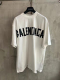 White Balenciaga crewneck T-shirt with large front logo print