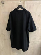 Black short-sleeve T-shirt with plain back