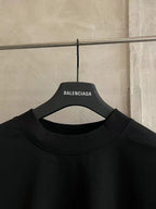 Balenciaga black T-shirt with ribbed crew neckline and “BALENCIAGA” label