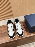Dior unisex low-top sneakers in white and black with lace-up and side logo