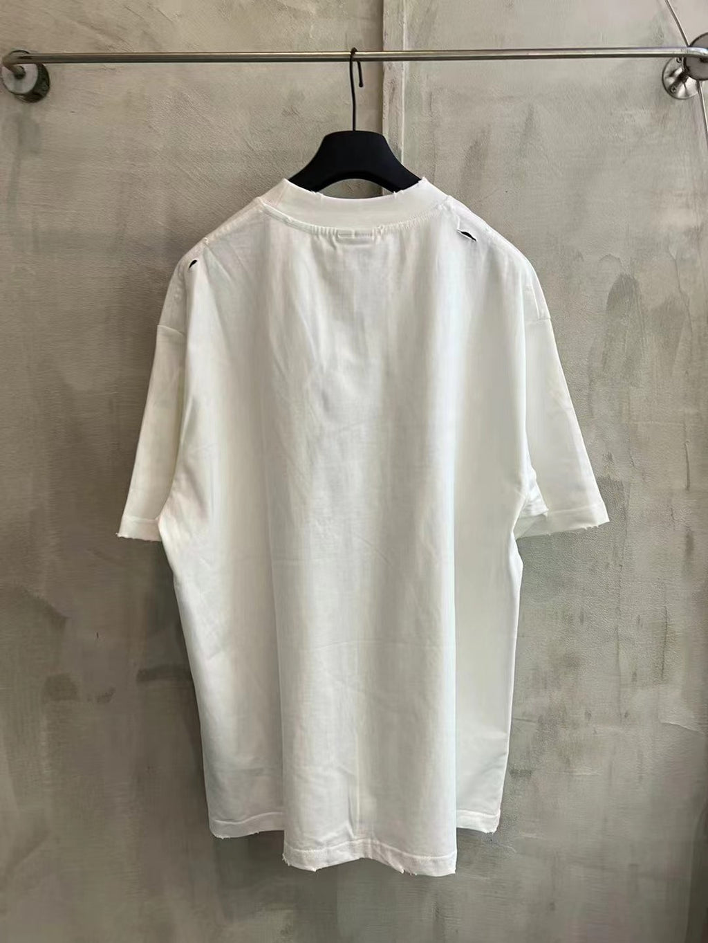 Balenciaga short-sleeve T-shirt, white, crew neck, plain back view