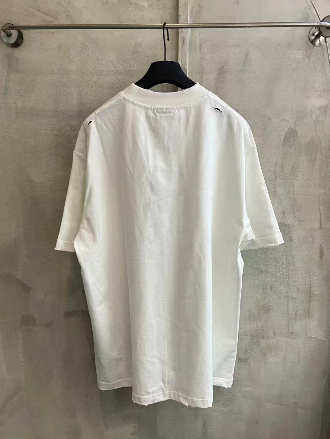 Balenciaga short-sleeve T-shirt, white, crew neck, plain back view