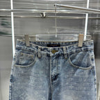 Louis Vuitton blue denim pants waistband with button, belt loops, front fly