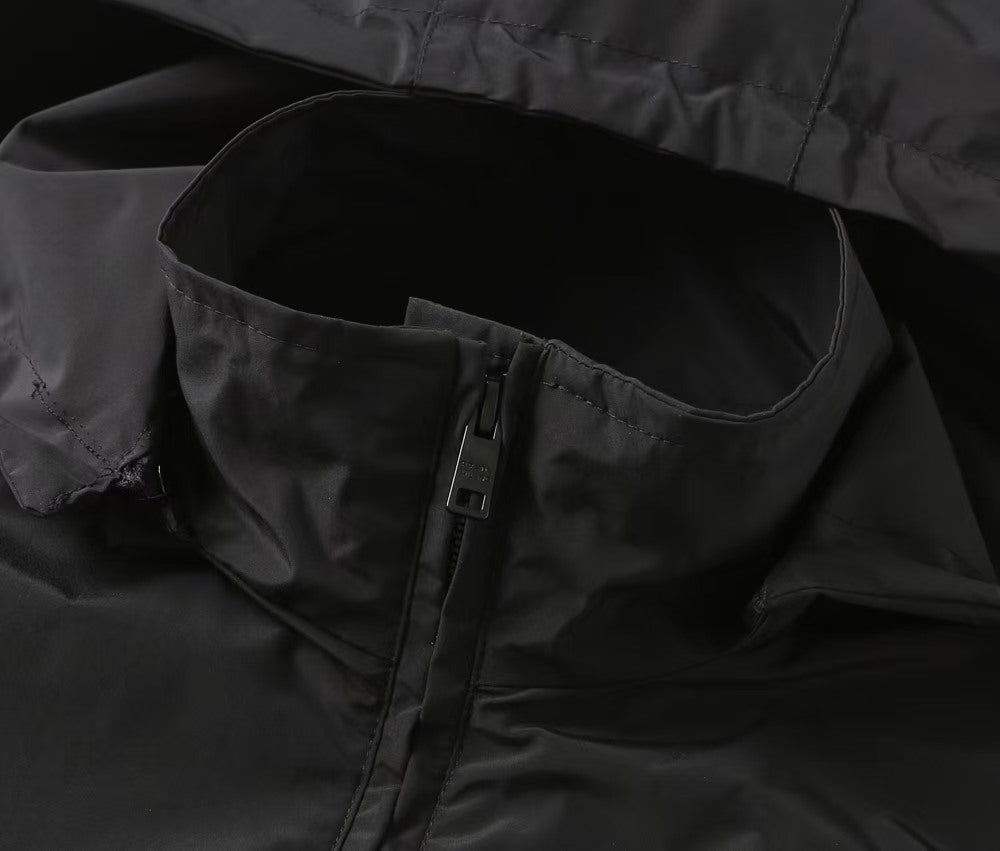 Black PRADA long jacket with inner hood and front zipper