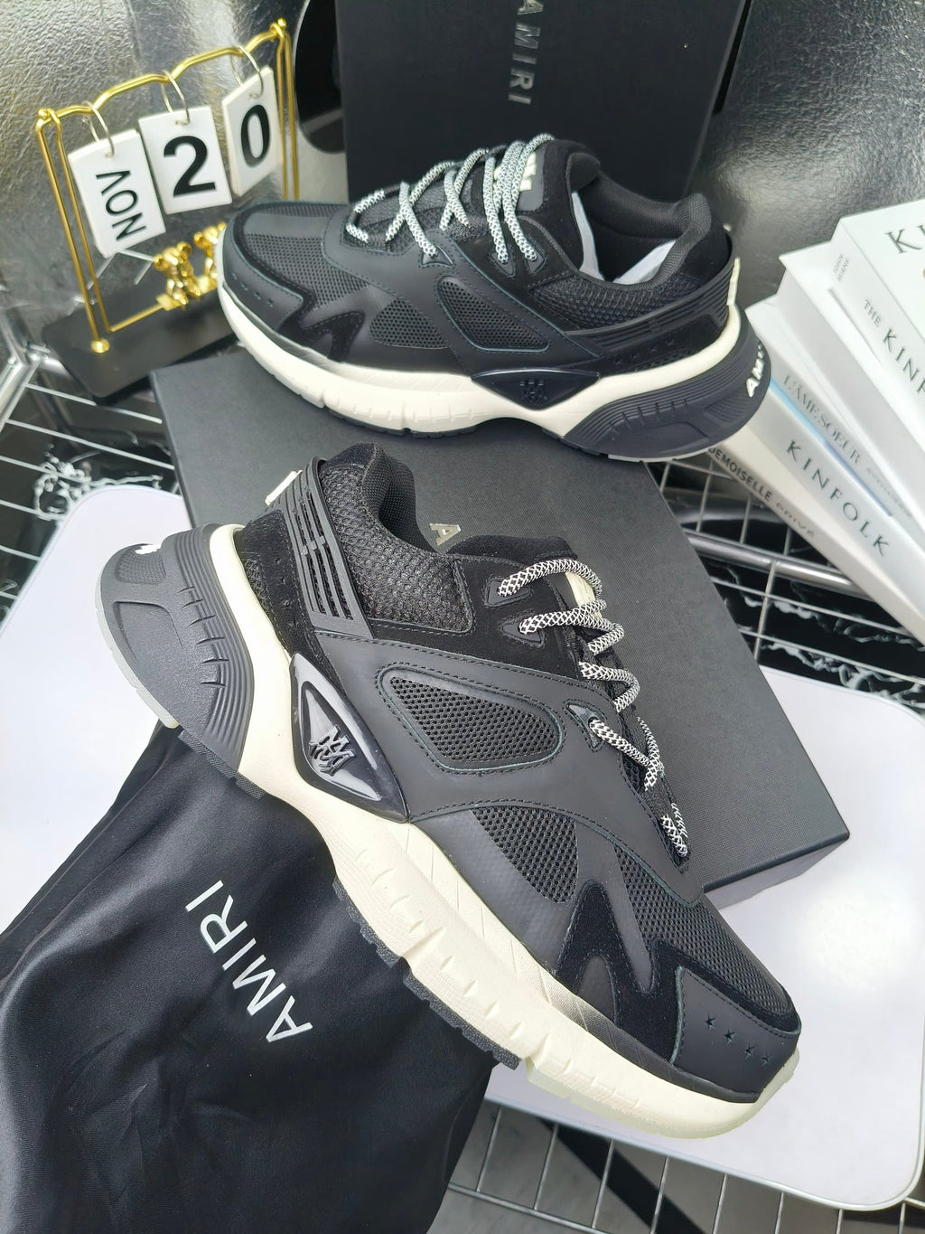 Amiri sneakers in dark gray with black laces and chunky sole