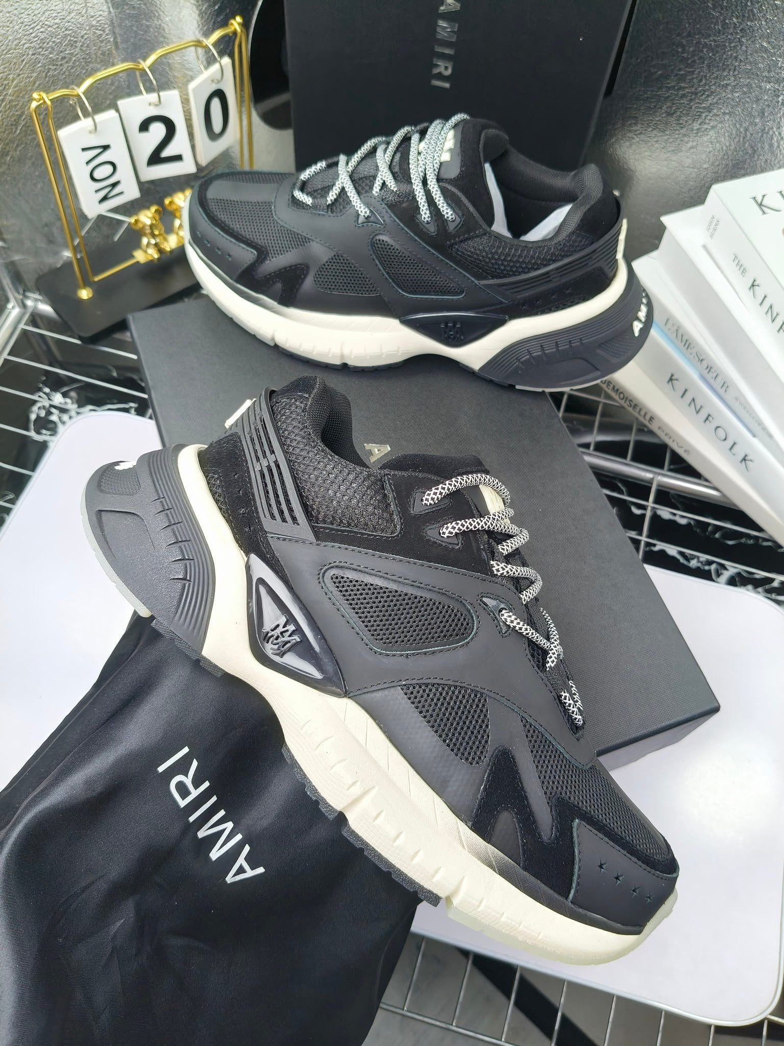 Amiri sneakers in dark gray with black laces and chunky sole