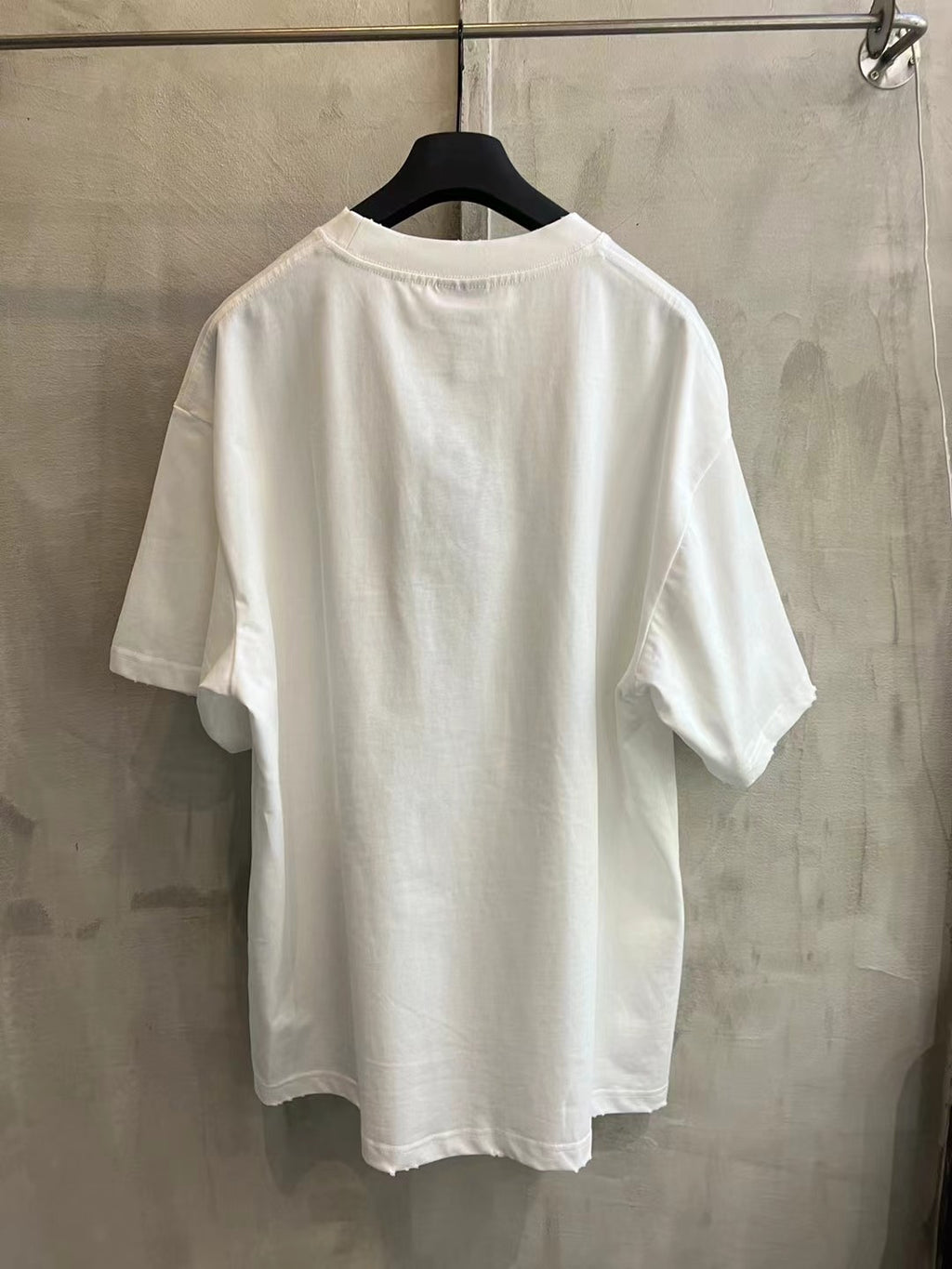 Balenciaga white short-sleeve T-shirt with crew neck, plain back view