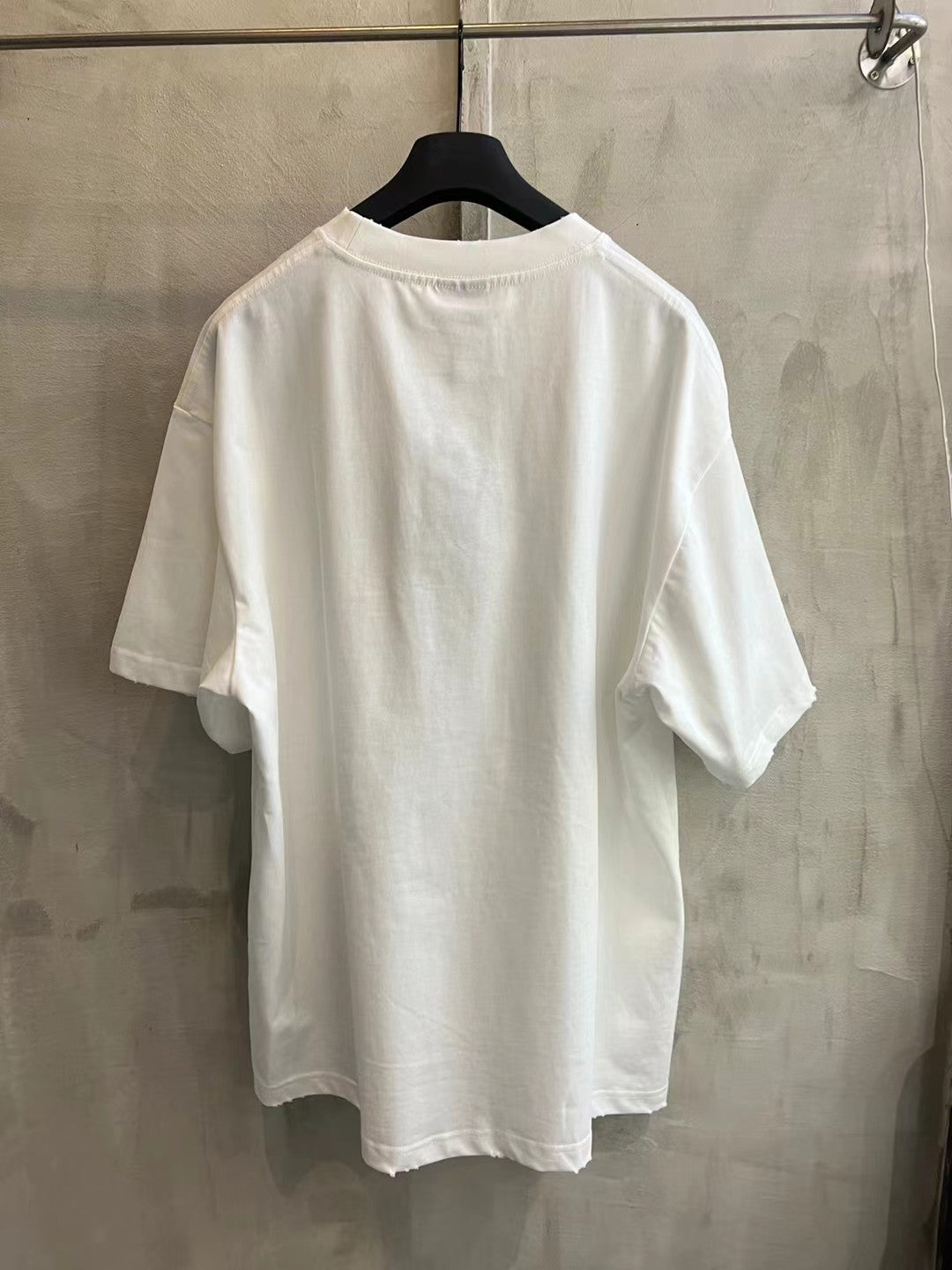 Balenciaga white short-sleeve T-shirt with crew neck, plain back view