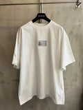 Balenciaga white short-sleeve T-shirt with small ID card graphic on chest