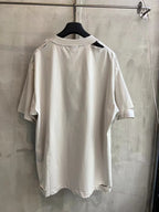 White short-sleeve T-shirt back view with crew neck and no visible front print