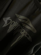 Black Balenciaga logo graphic on T-shirt front
