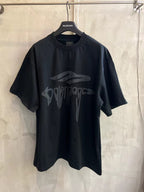 Black Balenciaga graphic short-sleeve T-shirt with crew neck