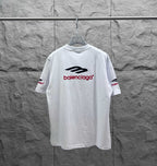 White Balenciaga T-shirt with rear logo print and short sleeves