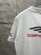 White Balenciaga T-shirt with side logo print and short sleeves