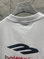 White Balenciaga T-shirt collar with large front E logo graphic