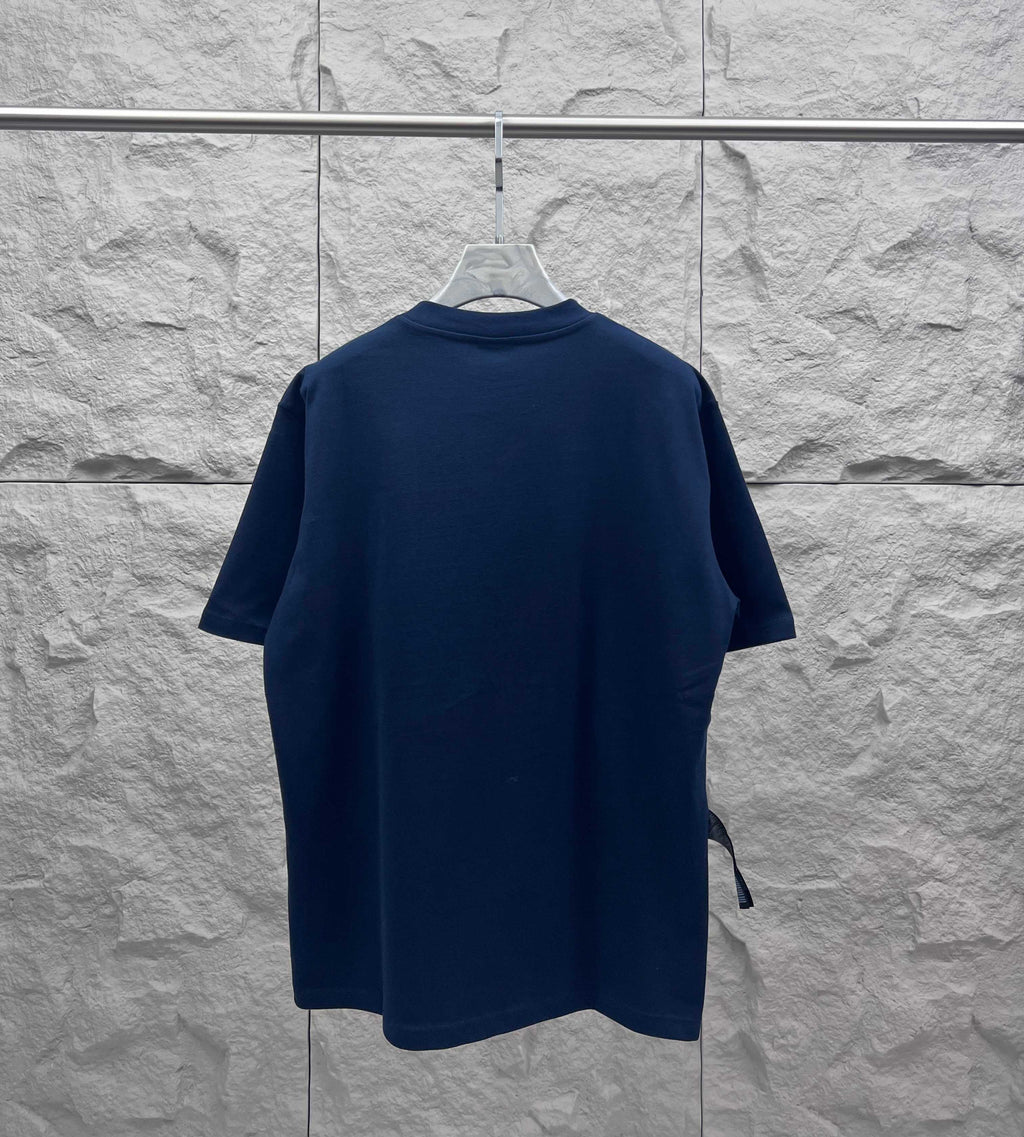 Balenciaga short-sleeve T-shirt, navy blue, plain back view