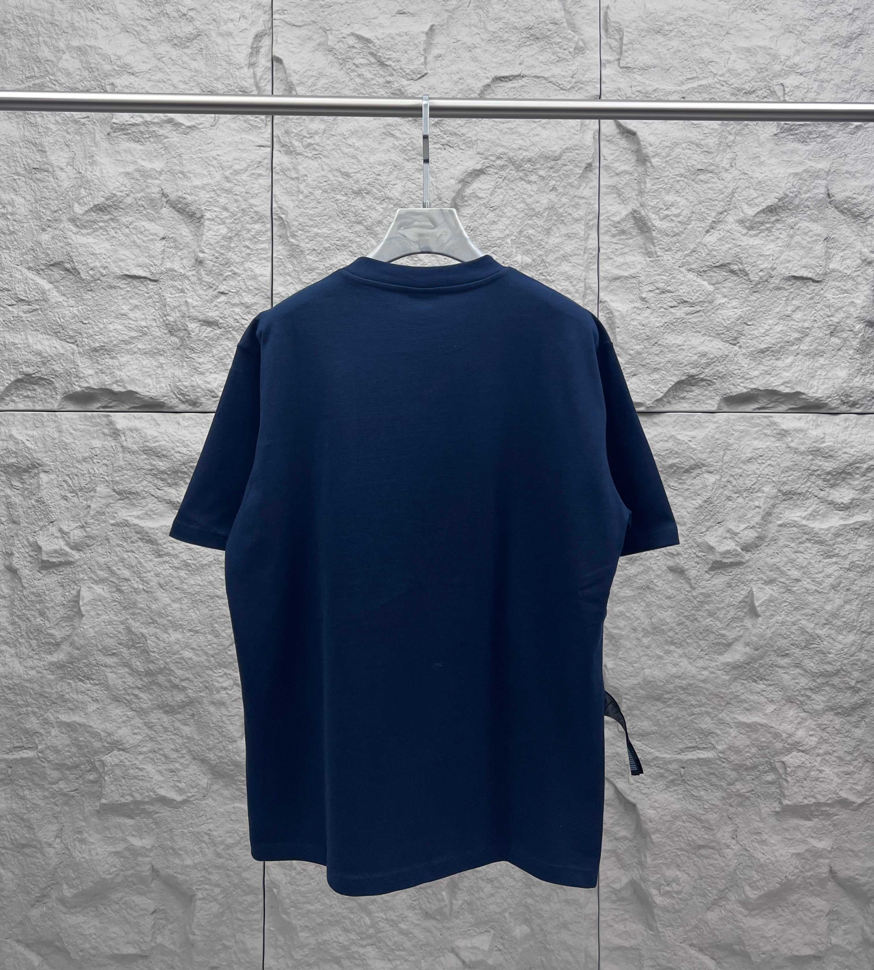 Balenciaga short-sleeve T-shirt, navy blue, plain back view