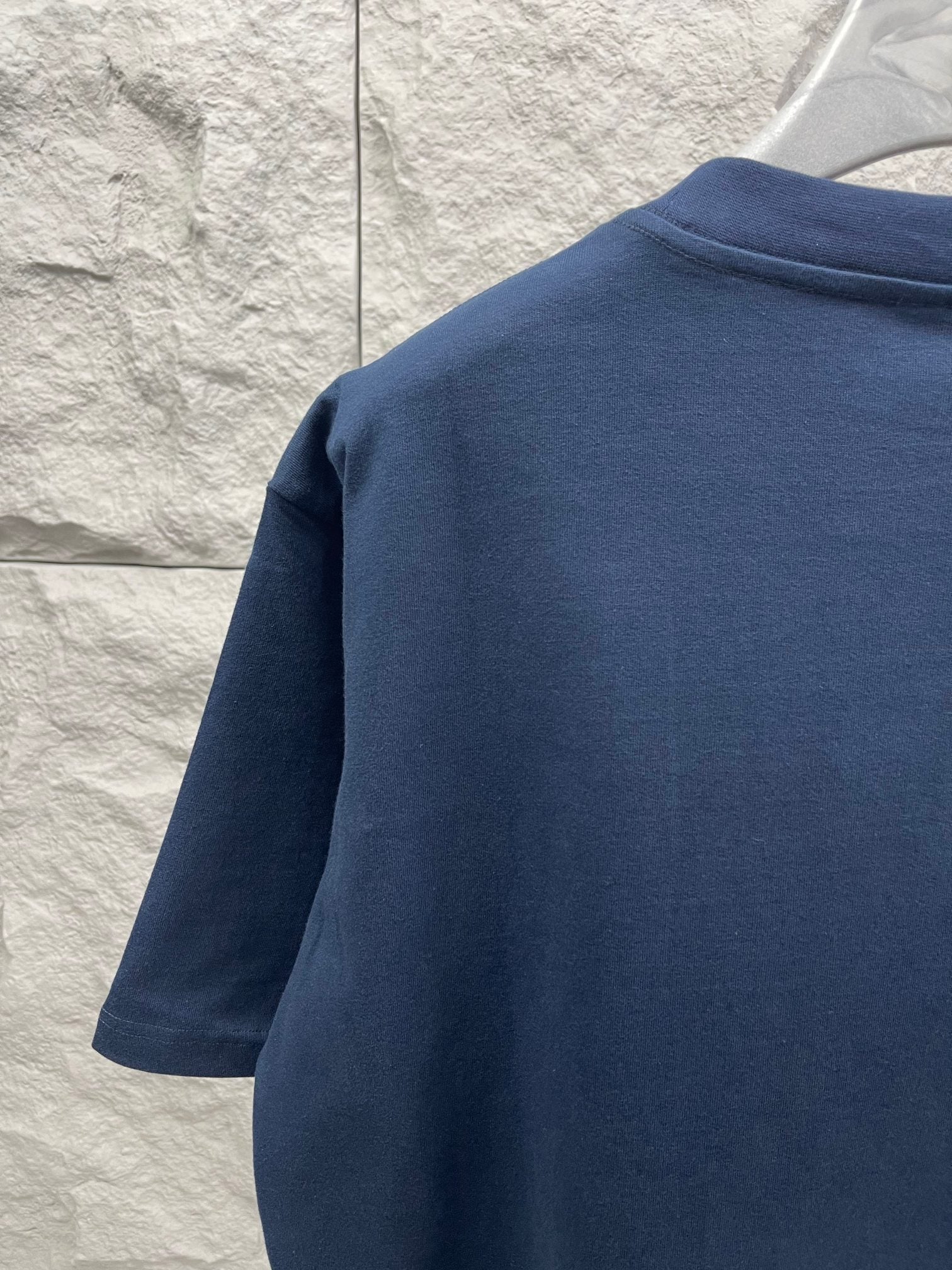 Balenciaga T-shirt, navy blue, back shoulder and sleeves view
