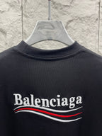 Balenciaga crewneck T-shirt neckline with large front logo print