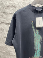 Balenciaga dark navy T-shirt with green Statue of Liberty print