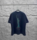 Balenciaga dark navy T-shirt with Statue of Liberty graphic and PARIS text