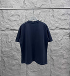 Balenciaga dark navy T-shirt back view with crew neck and short sleeves