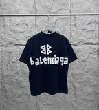 Black Balenciaga T-shirt with AB-style logo and BALENCIAGA text print