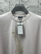 Balenciaga white T-shirt neckline with hang tag and Statue of Liberty front print