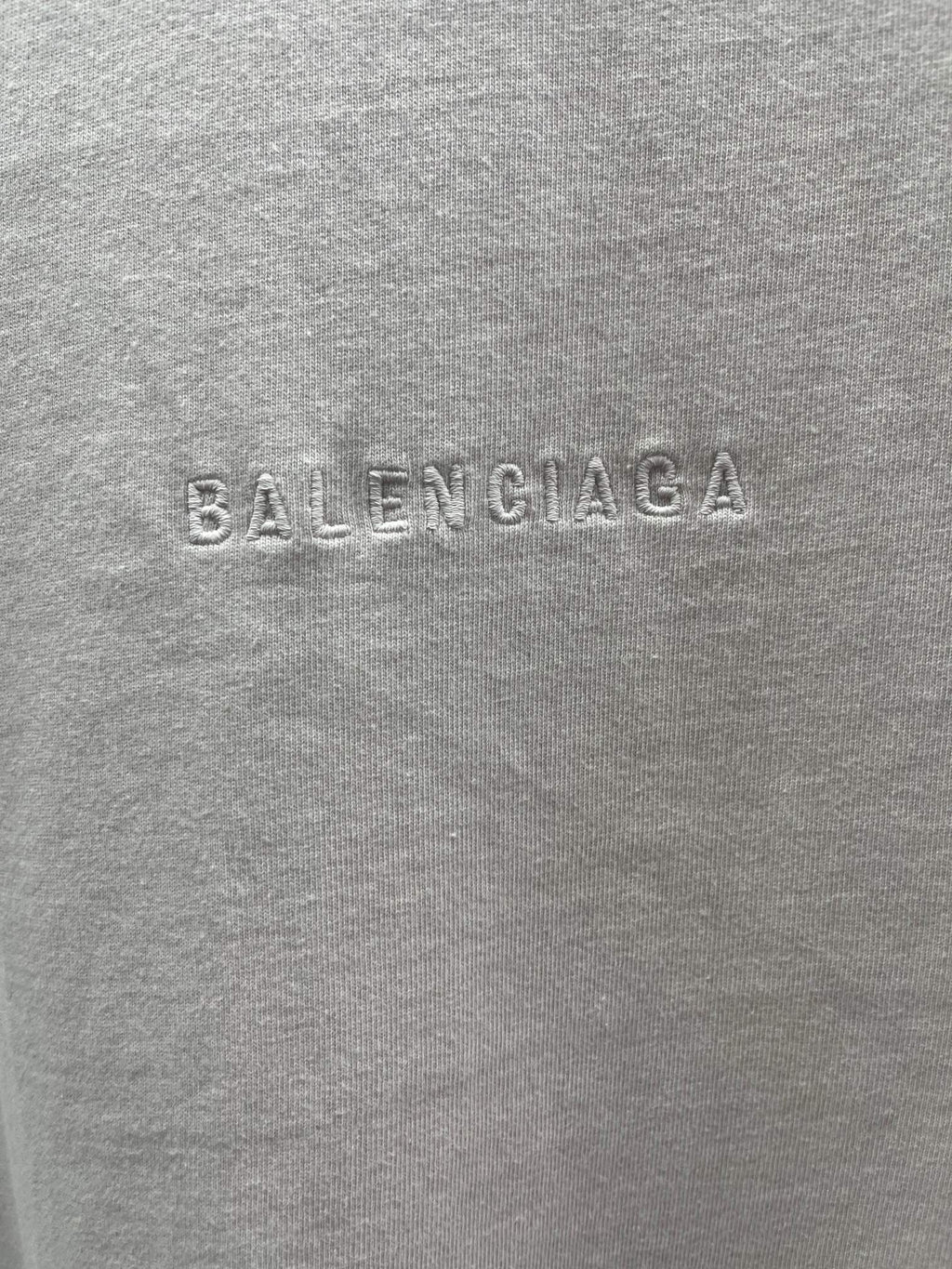 Balenciaga T-shirt fabric close-up with BALENCIAGA text