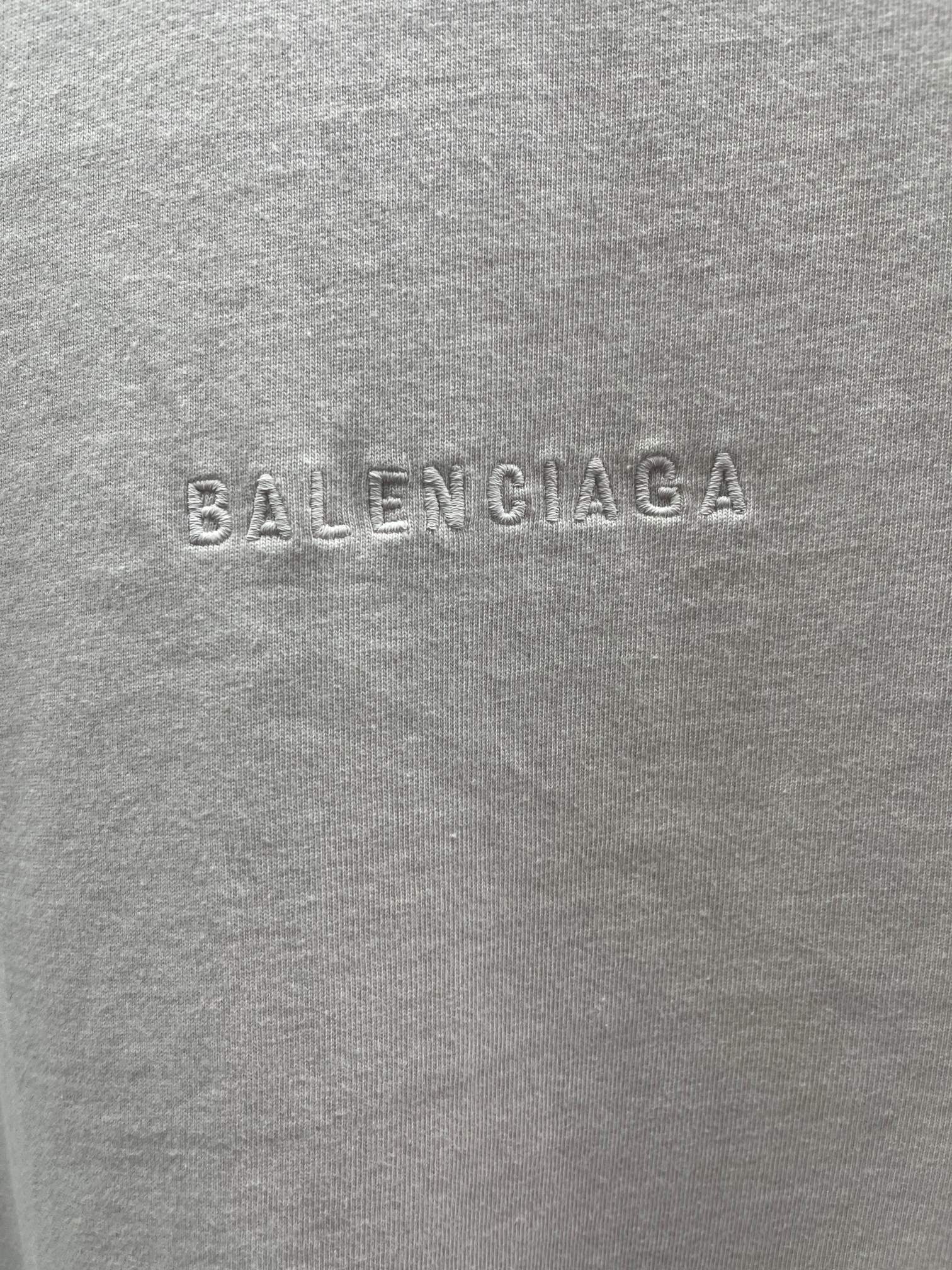Balenciaga T-shirt fabric close-up with BALENCIAGA text