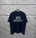 Balenciaga dark short-sleeve T-shirt with large chest graphic print
