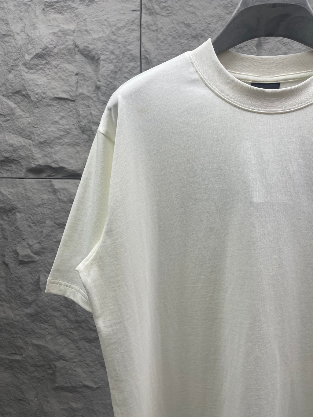 Balenciaga short-sleeve T-shirt in off-white with crew neck and no visible logo