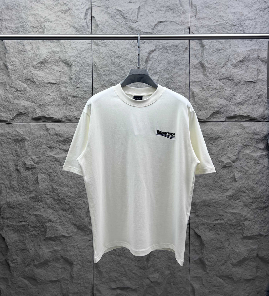 Balenciaga short-sleeve T-shirt in off-white with small chest logo print