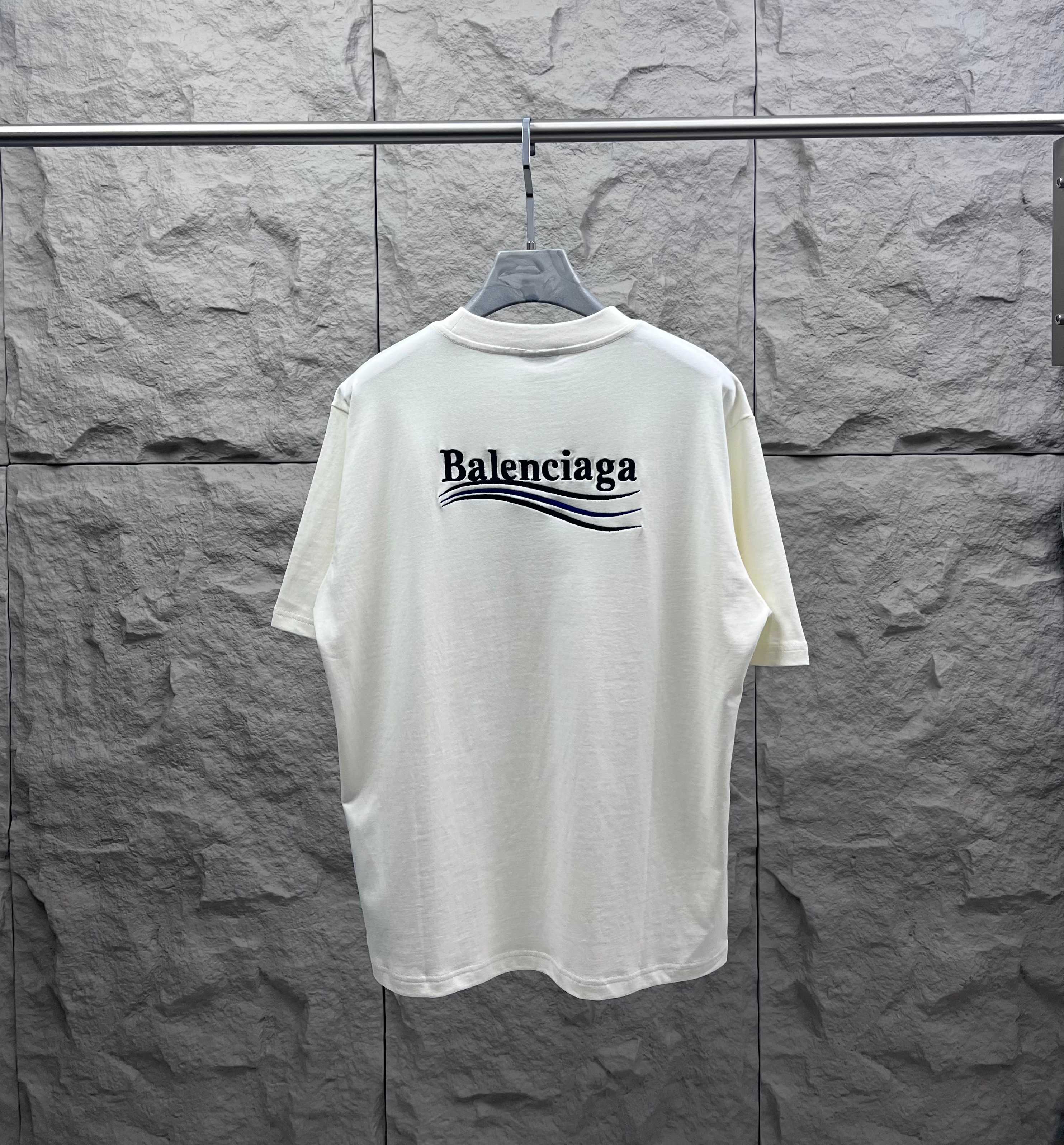 Balenciaga short-sleeve T-shirt back view with Balenciaga logo graphic