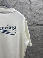Balenciaga short-sleeve T-shirt back logo graphic on off-white fabric