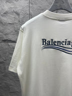 Balenciaga short-sleeve T-shirt back view with partial Balenciaga logo