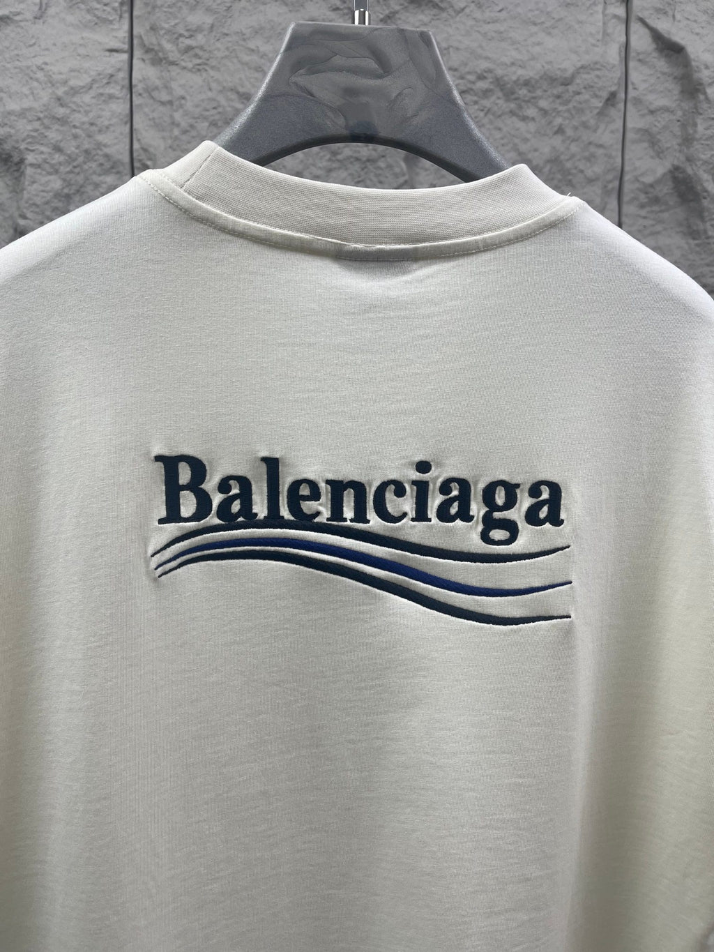 Balenciaga short-sleeve T-shirt back view with large Balenciaga logo graphic