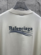 Balenciaga short-sleeve T-shirt back view with large Balenciaga logo graphic