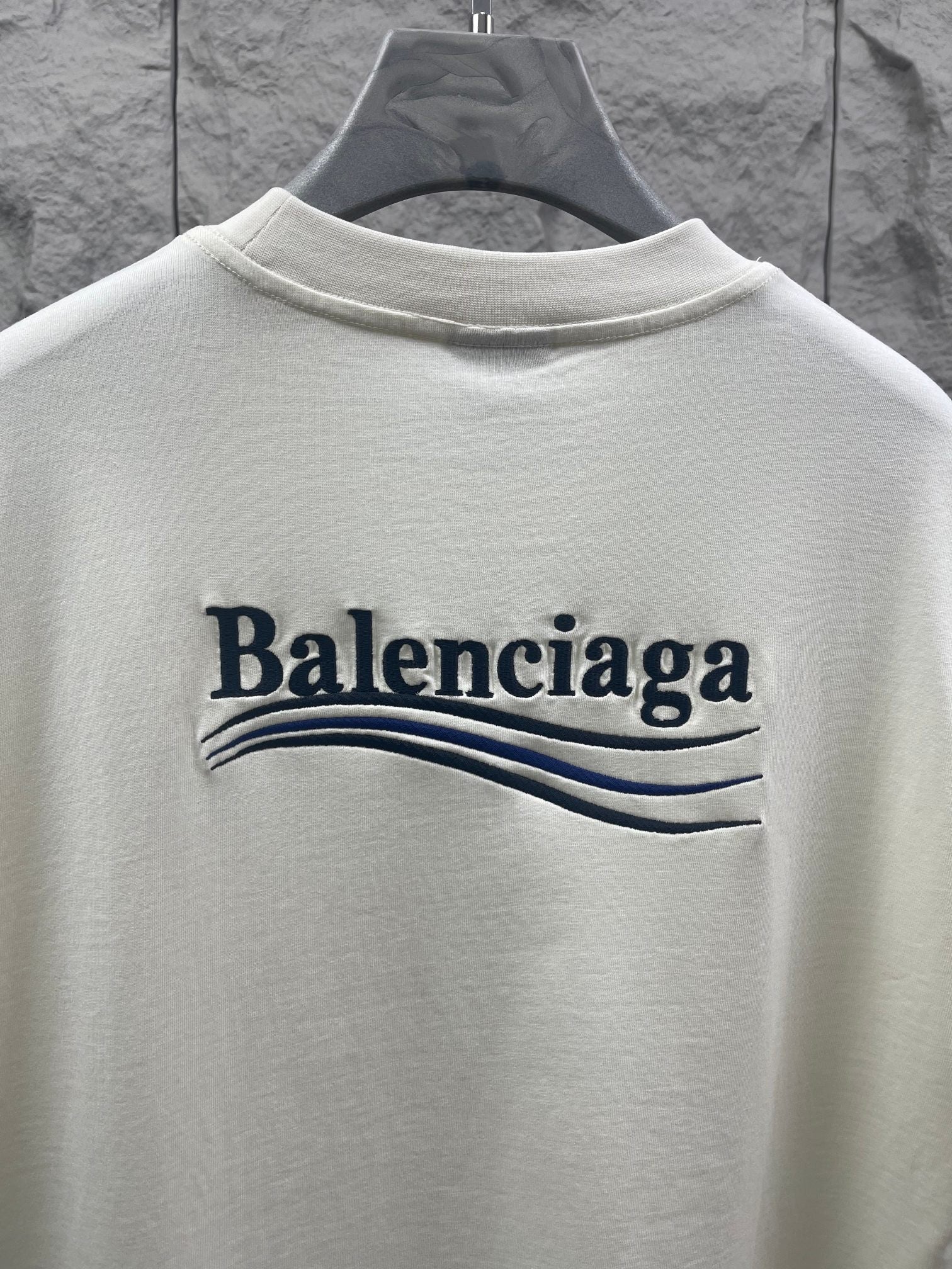 Balenciaga short-sleeve T-shirt back view with large Balenciaga logo graphic
