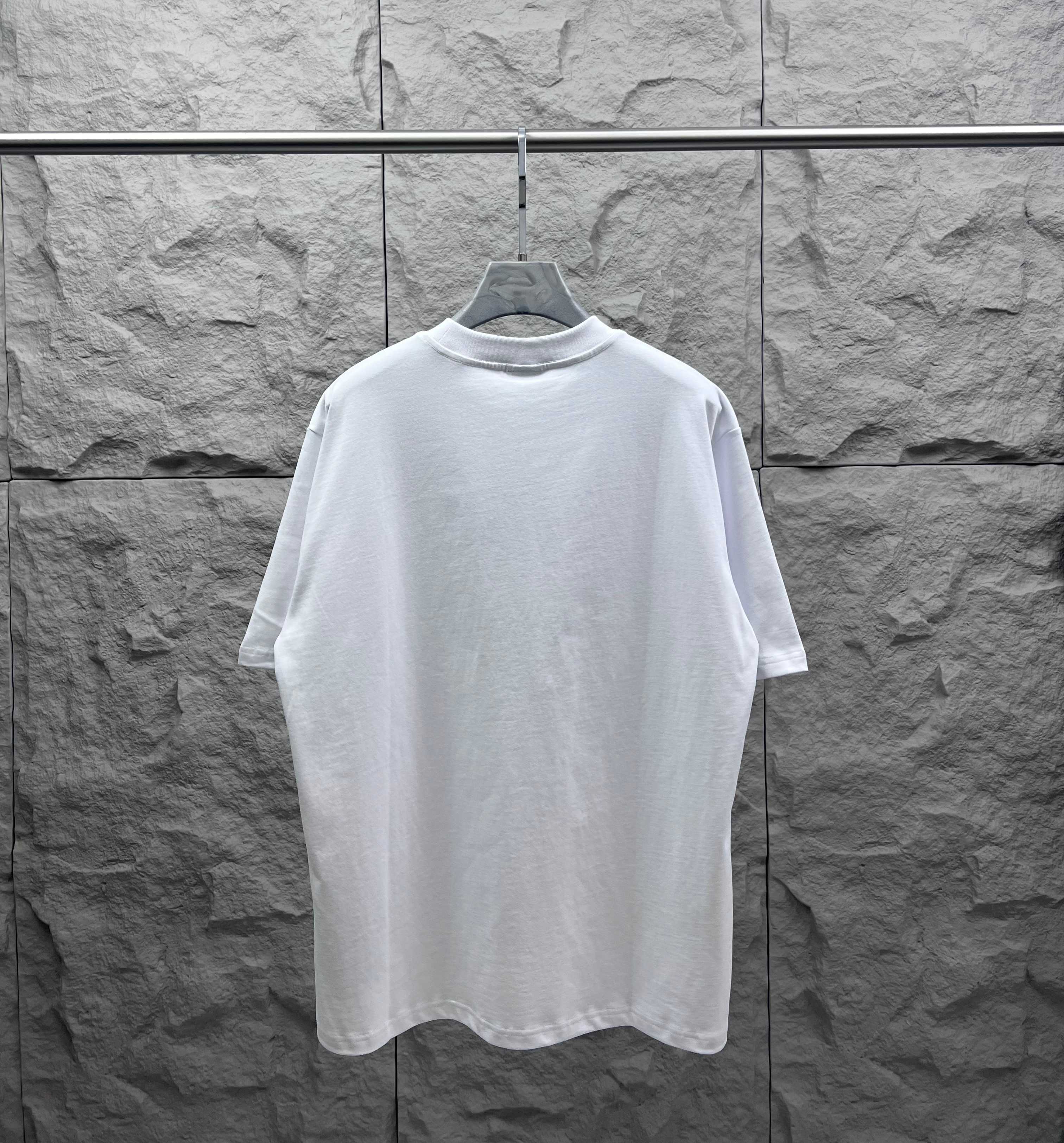 White Balenciaga short-sleeve T-shirt, crew neck, plain back