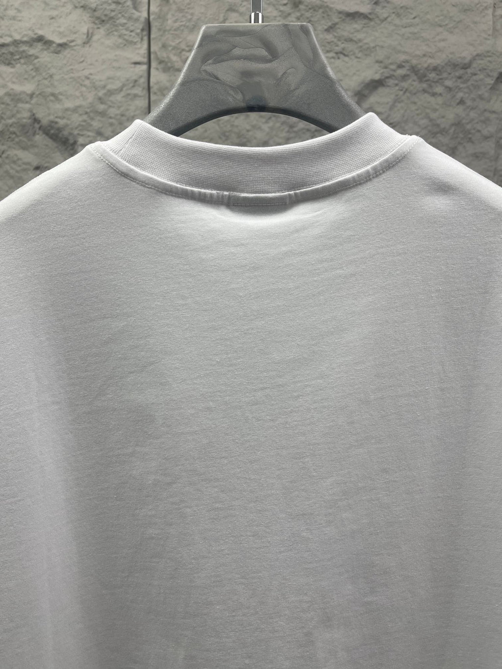 White Balenciaga short-sleeve T-shirt with crew neck, plain back