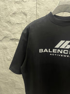 Black Balenciaga Activewear T-shirt with large side chest logo print