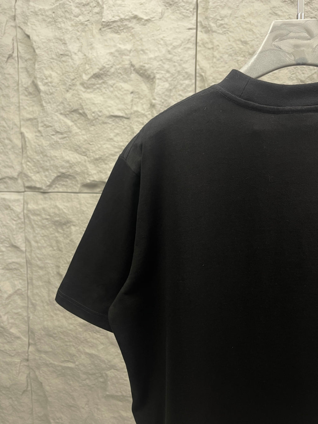 Black Balenciaga Activewear T-shirt back view with short sleeves and crew neck