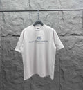 Balenciaga short-sleeve T-shirt, white, front logo graphic print.