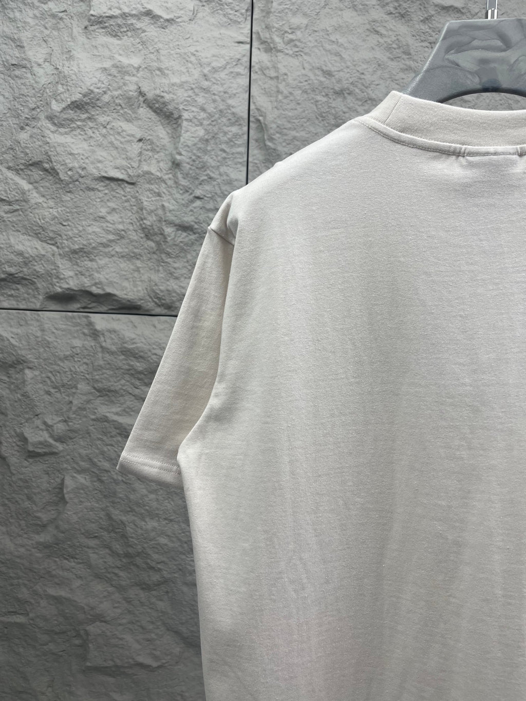 Balenciaga short-sleeve T-shirt, white, shoulder and back view.