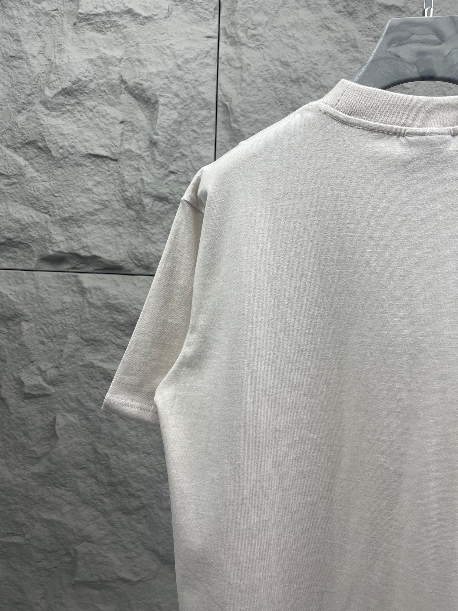 Balenciaga short-sleeve T-shirt, white, shoulder and back view.