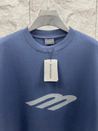 Balenciaga short-sleeve T-shirt, blue, chest logo graphic, crew neck